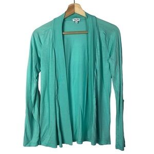 Splendid Turquoise Blue Ultra Lightweight Drape Front Cardigan Sweater S